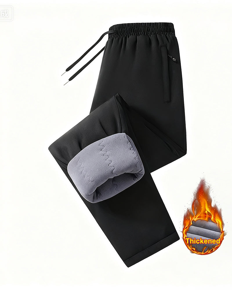 Big & Tall Men's Windproof And Cold-proof Thickened Outer Wear Knee Pads Warm Pants L-7XL