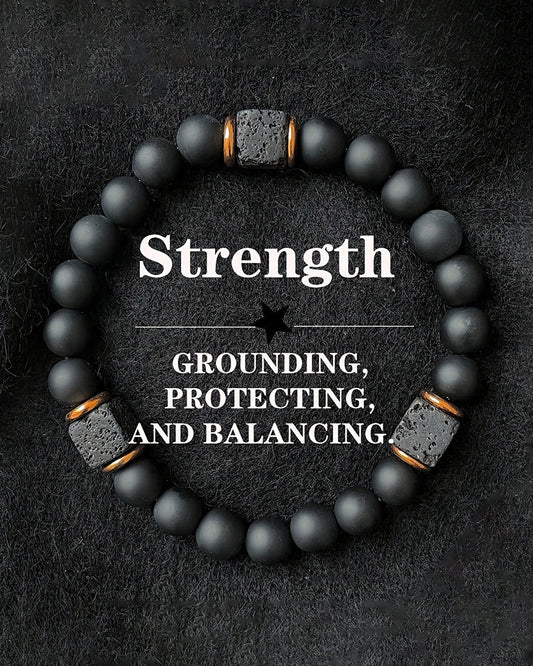 Volcanic Stone Bracelet Square Black Onyx Energy Bracelet