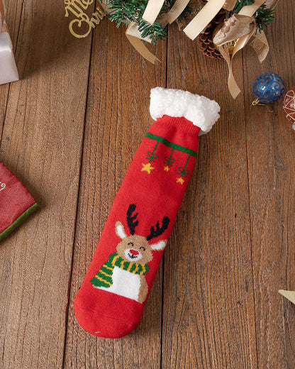 Fleece-lined and Thickened Christmas Lamb Wool Fun Socks