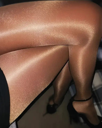 1 Pair Glossy Shine Women Pantyhose, Versatile Anti-Snag, Tight Fit