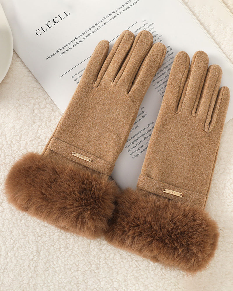 Warm Gloves Thickened Hair Cold-proof Outdoor Windproof Heat Storage Touch Screen Gloves