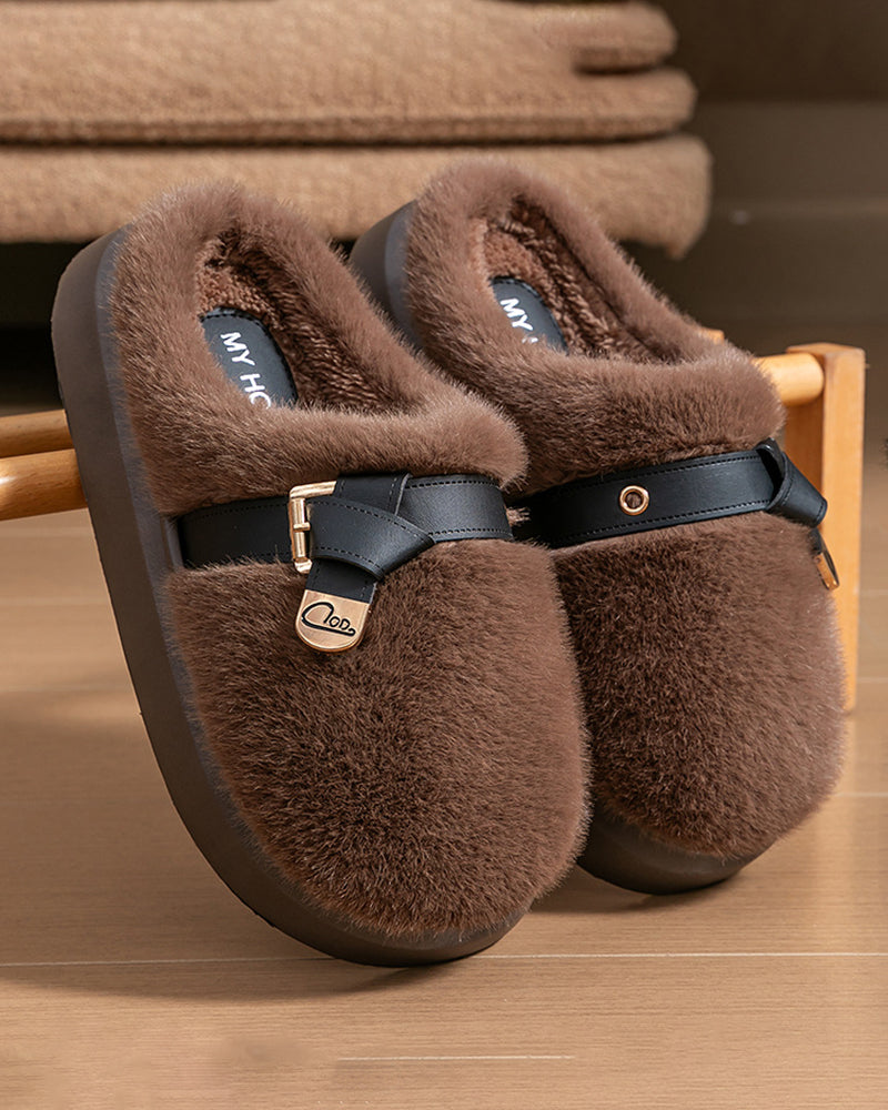 Mao Mao Slippers Fashion Cotton Slippers Thick Bottom Non-slip Warm Home Plush Cotton Slippers