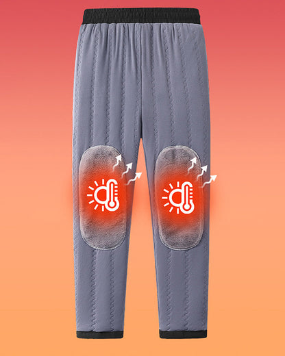 Big & Tall Men's Windproof And Cold-proof Thickened Outer Wear Knee Pads Warm Pants L-7XL