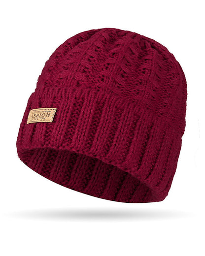 Winter Women's Korean-style Atmosphere Warm Scarf Solid Color Wool Hat Internet Popular Two-piece Set Neck Knitted Hat