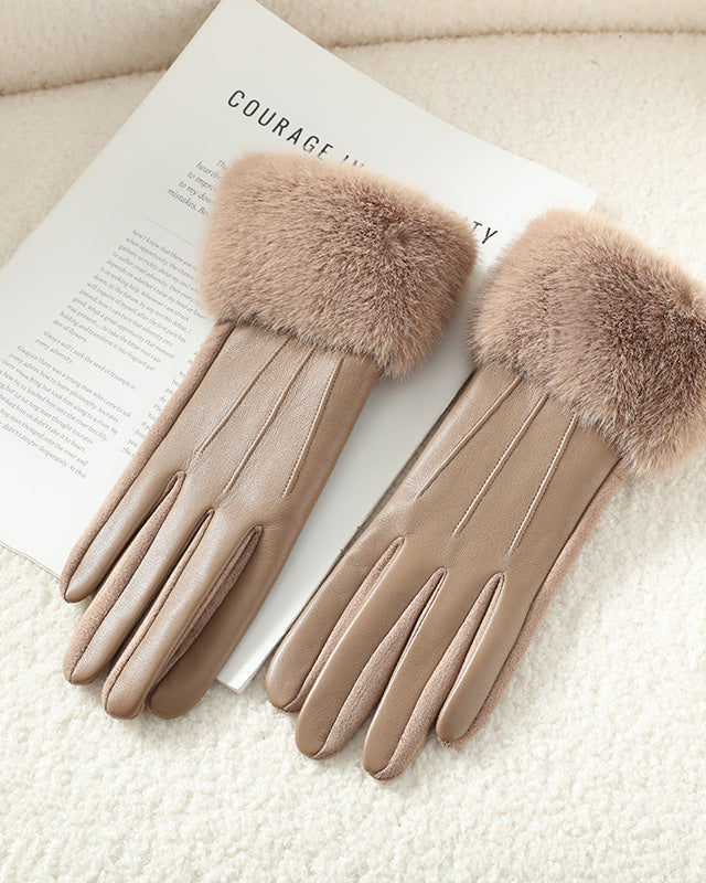 Faux Leather Plush Fleece-Lined Soft & Warm Gloves