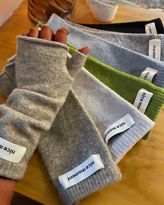 Half-finger Gloves Autumn And Winter Warm Imitation Cashmere Knitted Exposed Fingers