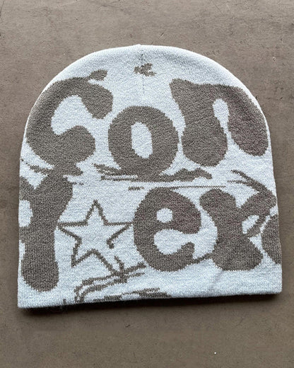 Woolen Knitted Letter Jacquard Beanie