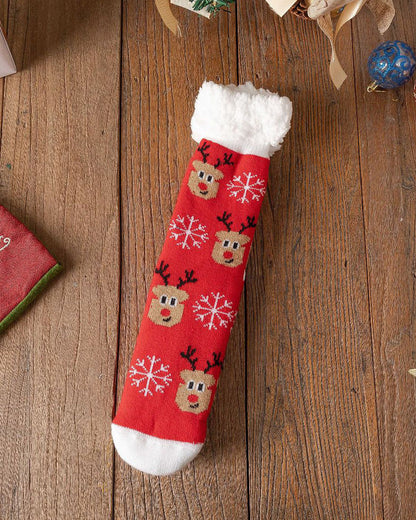 Fleece-lined and Thickened Christmas Lamb Wool Fun Socks