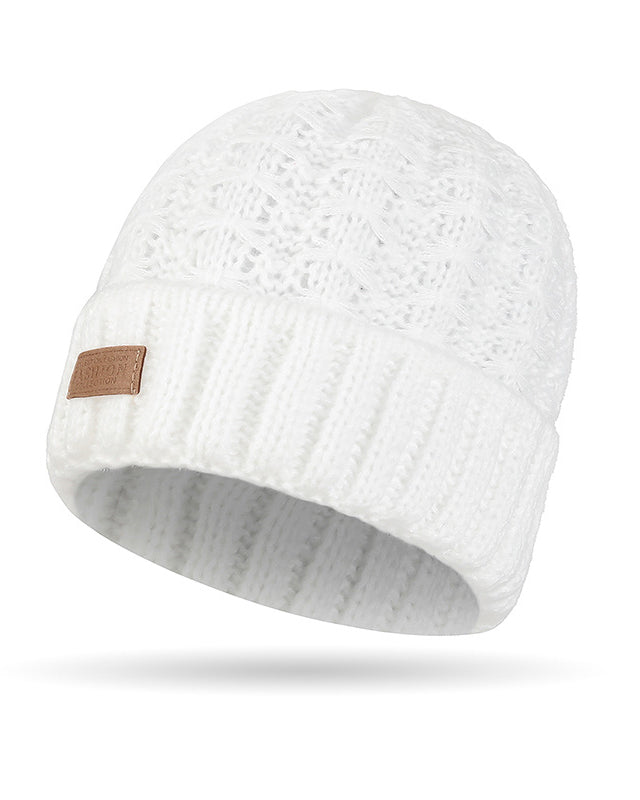 Winter Women's Korean-style Atmosphere Warm Scarf Solid Color Wool Hat Internet Popular Two-piece Set Neck Knitted Hat