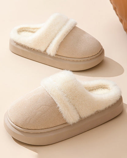 Indoor Home Cotton Slippers Warm Plush Thick-soled Cotton Slippers