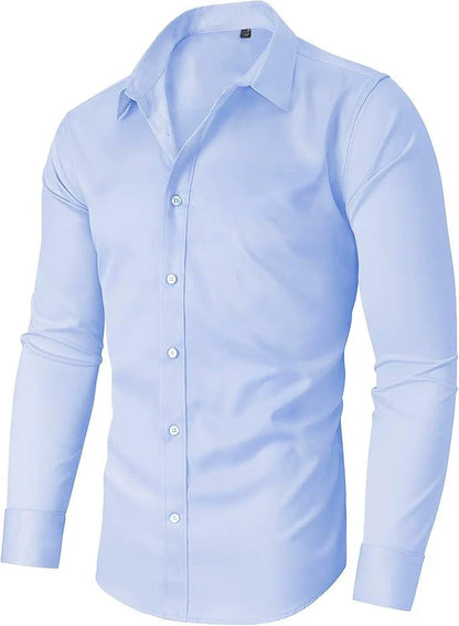 GGT Men's Super Stretch Dress Shirt, Quick-Drying, Breathable and Wrinkle-Resistant