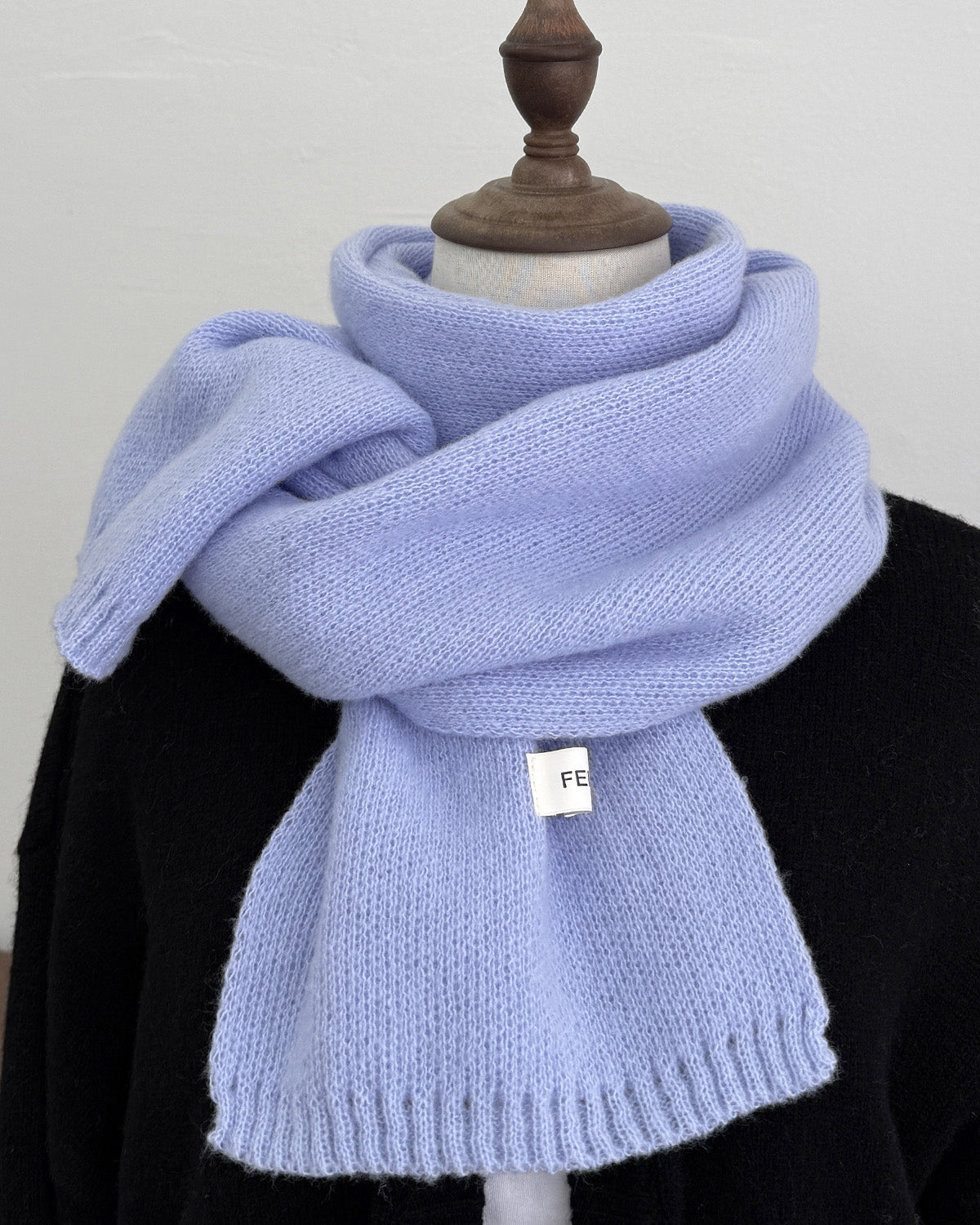 Solid Color Knitted Wool Scarf Women's Autumn And Winter Cashmere Winter Warm Small Scarf