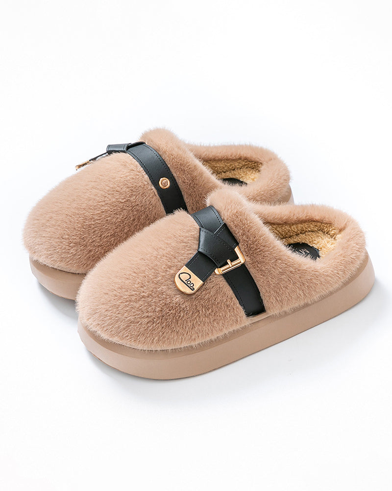 Mao Mao Slippers Fashion Cotton Slippers Thick Bottom Non-slip Warm Home Plush Cotton Slippers