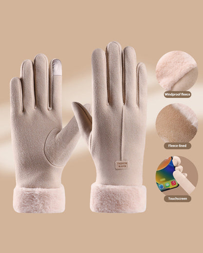 German Velvet Warm Gloves Outdoor Windproof Velvet Gloves Touch Screen Gloves