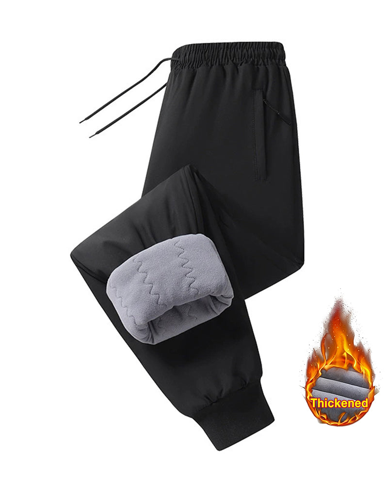 Big & Tall Men's Windproof And Cold-proof Thickened Outer Wear Knee Pads Warm Pants L-7XL