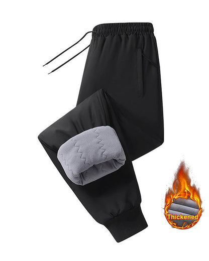 Big & Tall Men's Windproof And Cold-proof Thickened Outer Wear Knee Pads Warm Pants L-7XL