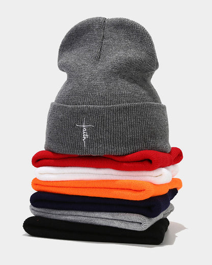 Street Hip Hop Letter Embroidered Knit Hat-Unisex