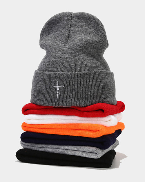 Street Hip Hop Letter Embroidered Knit Hat-Unisex