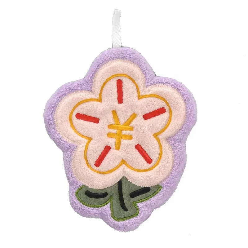 Hanging Thickened Embroidery Rich Flower Cute Flower Towel