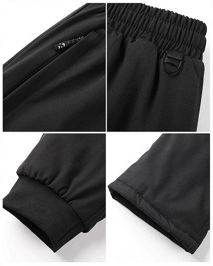 Big & Tall Men's Windproof And Cold-proof Thickened Outer Wear Knee Pads Warm Pants L-7XL