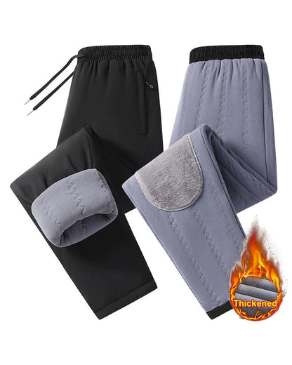 Big & Tall Men's Windproof And Cold-proof Thickened Outer Wear Knee Pads Warm Pants L-7XL