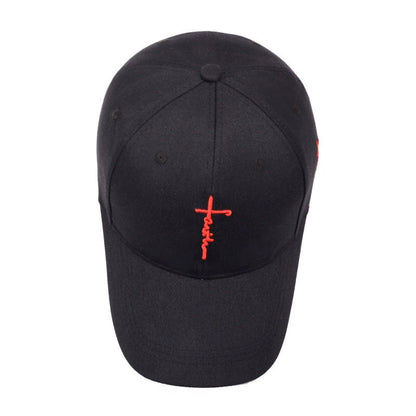 Embroidered English Cross Sword Casual Baseball Cap