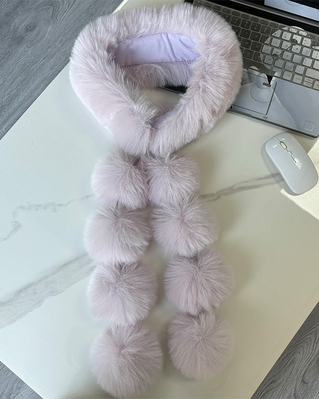 Magnetic Suction Imitation Fox All-match Scarf Light Luxury Shawl Plush Scarf