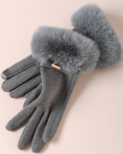 Warm Gloves Thickened Hair Cold-proof Outdoor Windproof Heat Storage Touch Screen Gloves