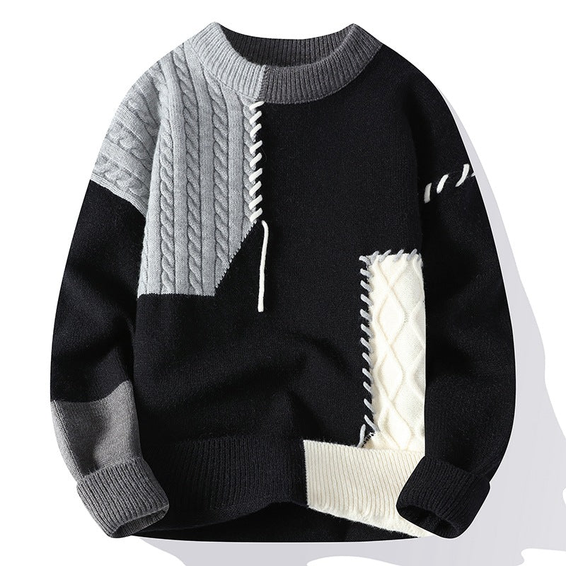 GGT Round neck sweater for men, autumn and winter fashion,versatile, casual, and warm knitted sweater