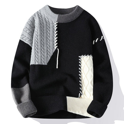 GGT Round neck sweater for men, autumn and winter fashion,versatile, casual, and warm knitted sweater