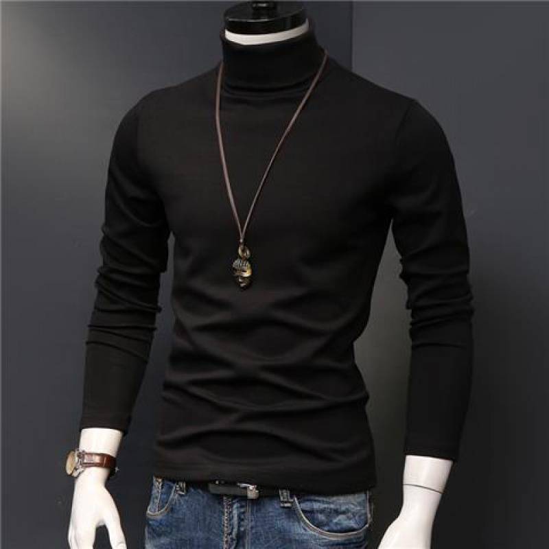 GGT Sculpted Style Men's Lightweight Pullover Top Slim Fit Turtleneck