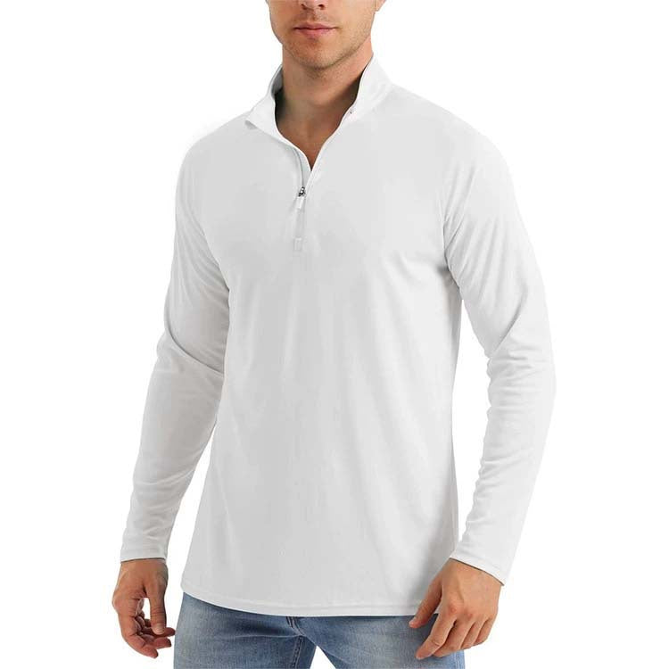 Men's  Zip Shirt  Quick Dry Lightweight Long Clothing Sports Casual Wear