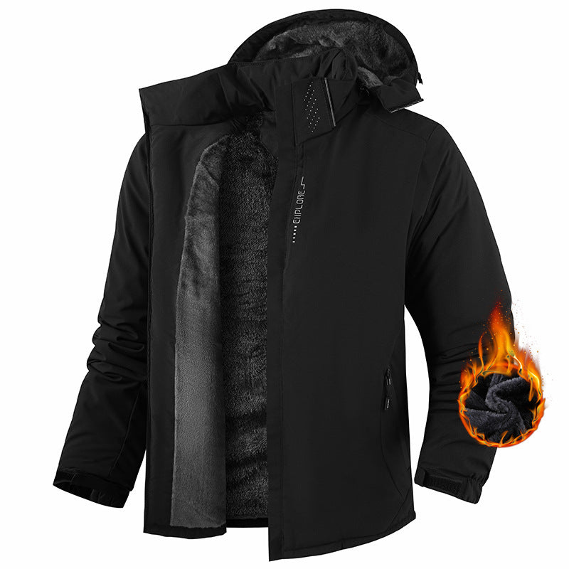 GGT Men's Winter Ski Jacket Warm Fleece Lined Waterproof Windproof Hooded Insulated Outdoor Jacket
