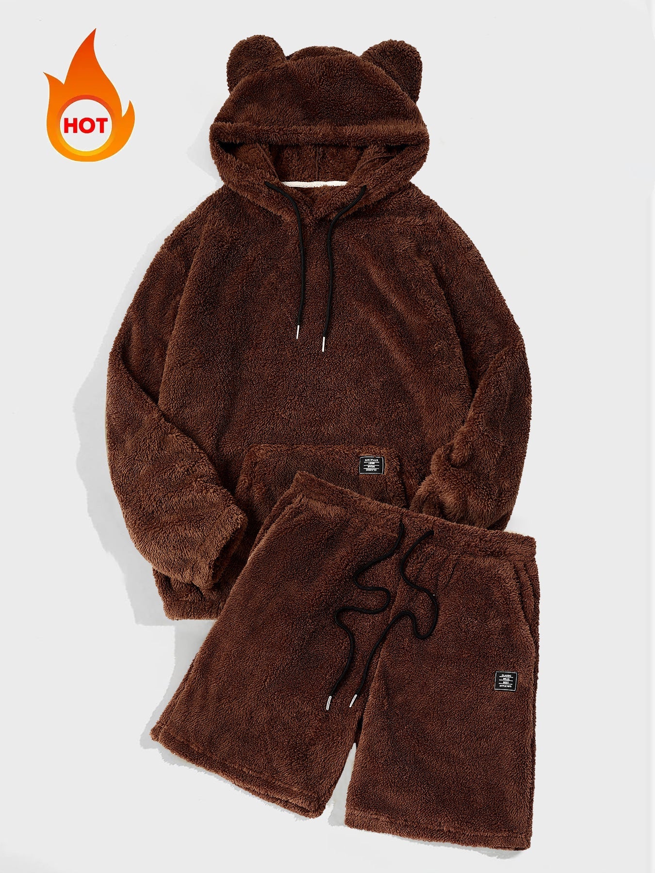 KZZ Men's Hooded Sweatshirt Shorts Set, Very Worthwhile Hoodie Top Pants Two-Piece Suit