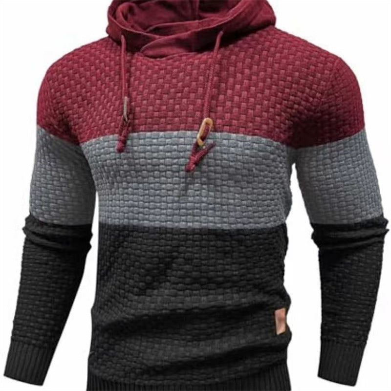 GGT Mens Hooded Sweatshirt Tricolor Long Sleeve Hoodie Pullover Sweater