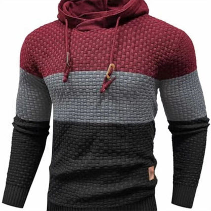 GGT Mens Hooded Sweatshirt Tricolor Long Sleeve Hoodie Pullover Sweater