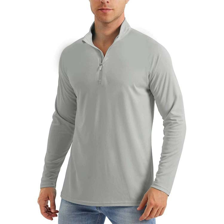 Men's  Zip Shirt  Quick Dry Lightweight Long Clothing Sports Casual Wear
