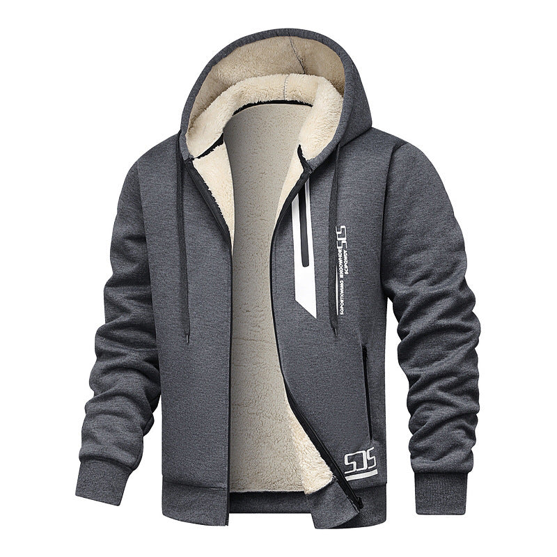 Men's Winter Fleece Lined Warm Hooded Jacket