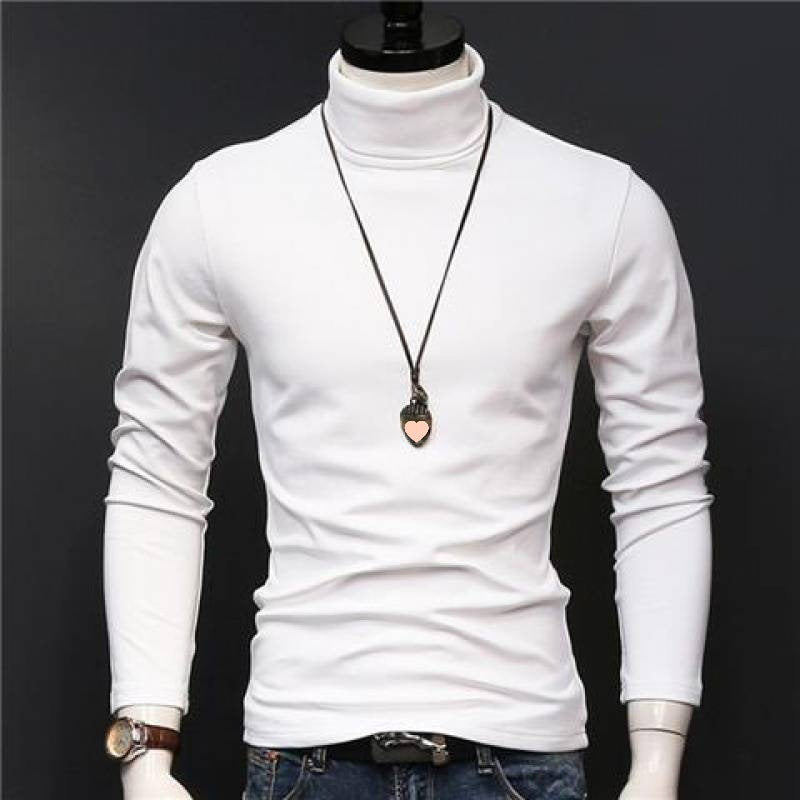 GGT Sculpted Style Men's Lightweight Pullover Top Slim Fit Turtleneck