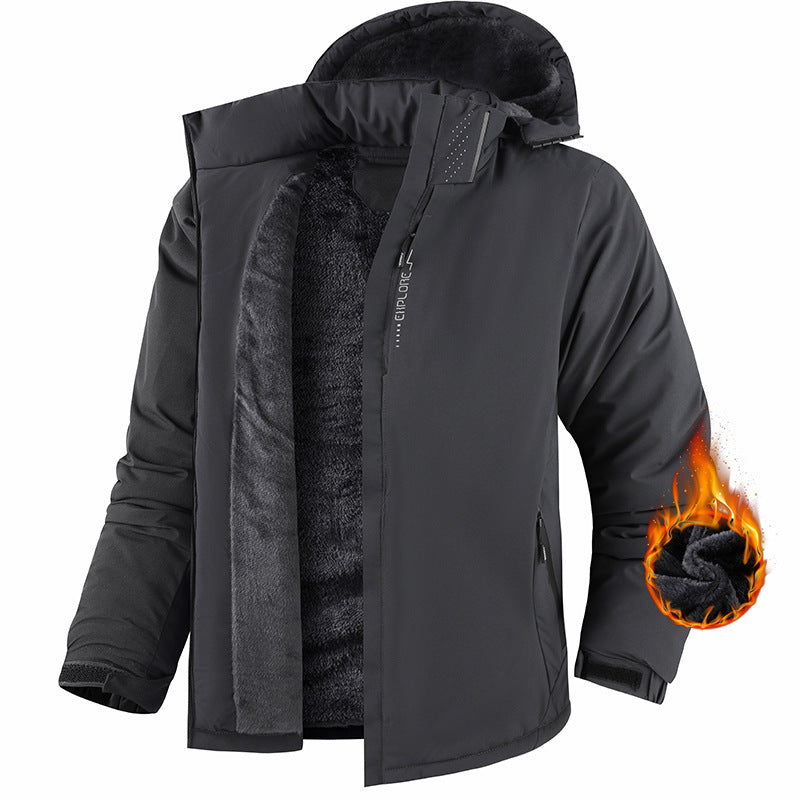 GGT Men's Winter Ski Jacket Warm Fleece Lined Waterproof Windproof Hooded Insulated Outdoor Jacket