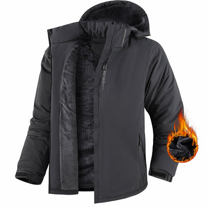 GGT Men's Winter Ski Jacket Warm Fleece Lined Waterproof Windproof Hooded Insulated Outdoor Jacket