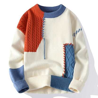 GGT Round neck sweater for men, autumn and winter fashion,versatile, casual, and warm knitted sweater