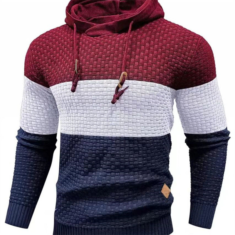 GGT Mens Hooded Sweatshirt Tricolor Long Sleeve Hoodie Pullover Sweater