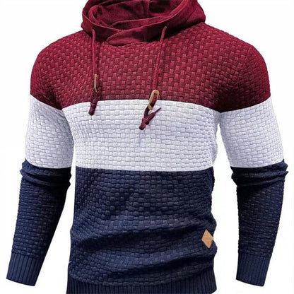 GGT Mens Hooded Sweatshirt Tricolor Long Sleeve Hoodie Pullover Sweater
