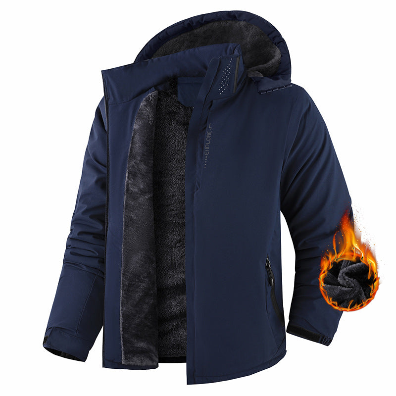 GGT Men's Winter Ski Jacket Warm Fleece Lined Waterproof Windproof Hooded Insulated Outdoor Jacket