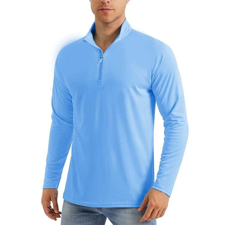 Men's  Zip Shirt  Quick Dry Lightweight Long Clothing Sports Casual Wear