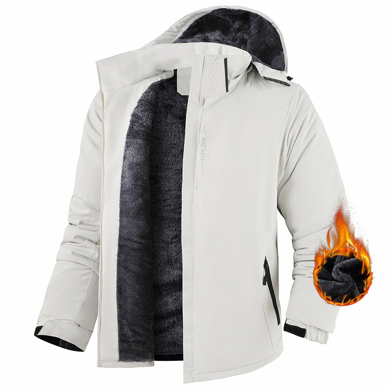 GGT Men's Winter Ski Jacket Warm Fleece Lined Waterproof Windproof Hooded Insulated Outdoor Jacket