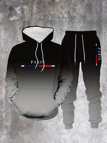 GGT Men's Street Fashion Hoodie Set  Gradual Color Change  Hot Selling