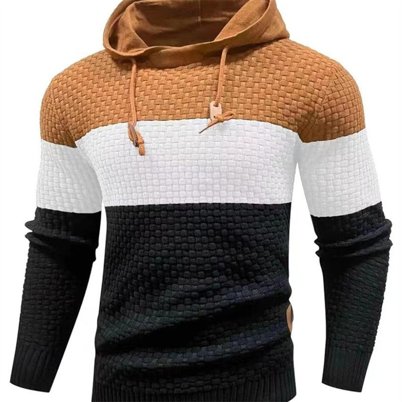 GGT Mens Hooded Sweatshirt Tricolor Long Sleeve Hoodie Pullover Sweater