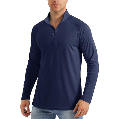 Men's  Zip Shirt  Quick Dry Lightweight Long Clothing Sports Casual Wear